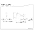 thumbnail image 2 of Kingston Brass KS1240TAL Tudor Wall Mount Bridge Kitchen Faucet, Matte Black, 2 of 3