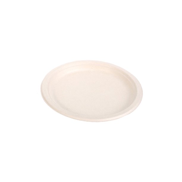 TureClos 50 Pieces Paper Pulp Plate Single Use Tray Holder Multifunctional Small Round Plates