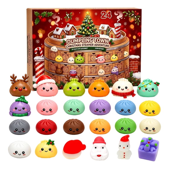 2026 Christmas Dumpling Advent Calendar, 24 Surprise Mini Figures Holiday Gift