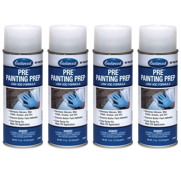 Eastwood Low VOC Silicone Wax Polish Grease Remover Pre Paint Aerosol 12 Oz 4 Pack
