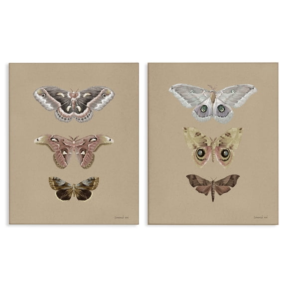 Stupell Industries Forest Beauty Insects 2 Piece Canvas Wall Art Set, design by Danhui Nai, 30 x 24
