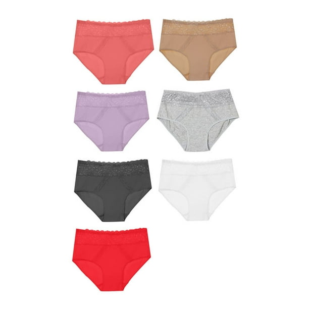 Flying Street Ladies Full Brief Dual Lace Panels Underwear 12 Piece