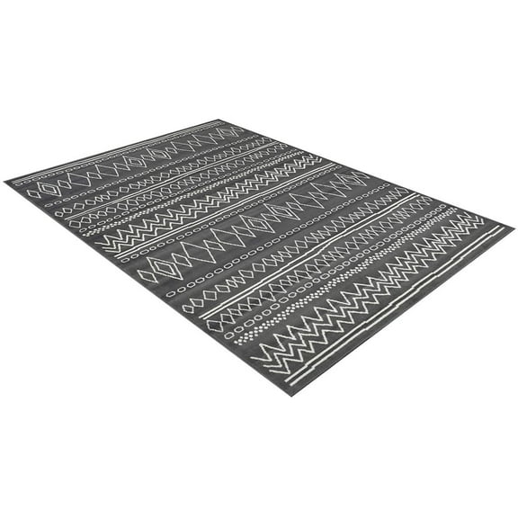 HR Southwestern Rug for Living Room Antiqued Trellis Gray and White Area Rug Boho Dcor Rugs 5x7 for Bedroom