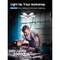 thumbnail image 2 of Toberich 2 Pack Plug in Garage Light, Upgraded 200W 20000LM Linkable LED Shop Light, 6500K Ceiling Lights w/ 6 Deformable Panels for Garage, Warehouse, Barn, Basement (Built-in ON/Off Switch), 2 of 8