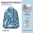 thumbnail image 5 of Blue Watercolor Whale and Dolphin Backpack Durable Waterproof School Bag with Abstract Ocean Sea Life Pattern, Adjustable Straps, Breathable Padding for School and Outdoors, 5 of 6