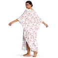 thumbnail image 2 of Xixirimido Pink Bows Floral Print Kaftan Dresses for Women Plus Size V Neck Caftans Long Batwing Sleeve Beach Cover Ups Summer Beach Dress, 2 of 7