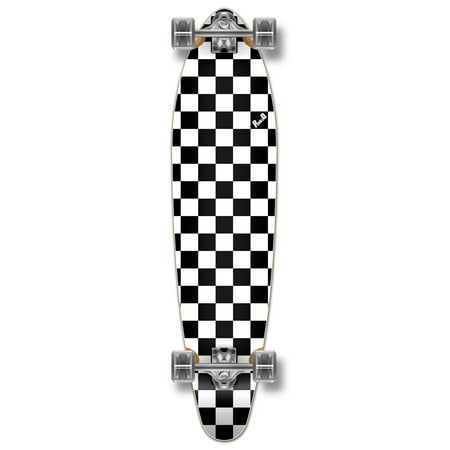 Yocaher Kicktail Longboard Complete - Checker