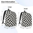 thumbnail image 4 of Xecao Black and White Checkerboard for Canvas College Laptop Backpack, Durable Rucksack Travel Notebook Bag School Backpack Book Bag for Men Women, 4 of 8