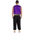 thumbnail image 2 of iiniim Men's Adult Arabian Prince Costume Halloween Persian Ara Genius Cosplay Vest Harem Pants Outfit Dark Purple&Black M, 2 of 7
