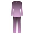 thumbnail image 5 of UAMVSH Womens Pajama Sets 2 Piece Lounge Sets Crew Neck Long Sleeve Top and Elastic Waist Pants with Pockets, 5 of 6