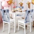 thumbnail image 4 of Decorative Chair Back Cover One Size x2 Chair Cover Dining Chair Slipcovers Chair Back Decoration Festival Chair Decoration Super Lovely White Penguin, 4 of 6