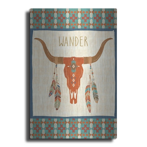 Luxe Metal Art 'Southwest at Heart I FLAG' by Veronique Charron, Metal Wall Art, 24"x36"