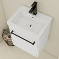 thumbnail image 3 of Tcbosik 18 inch Bathroom Vanity with Ceramic Sink, Wall Mounted Vanity Cabinet with Towel Hanger for Small Space, White, 3 of 10