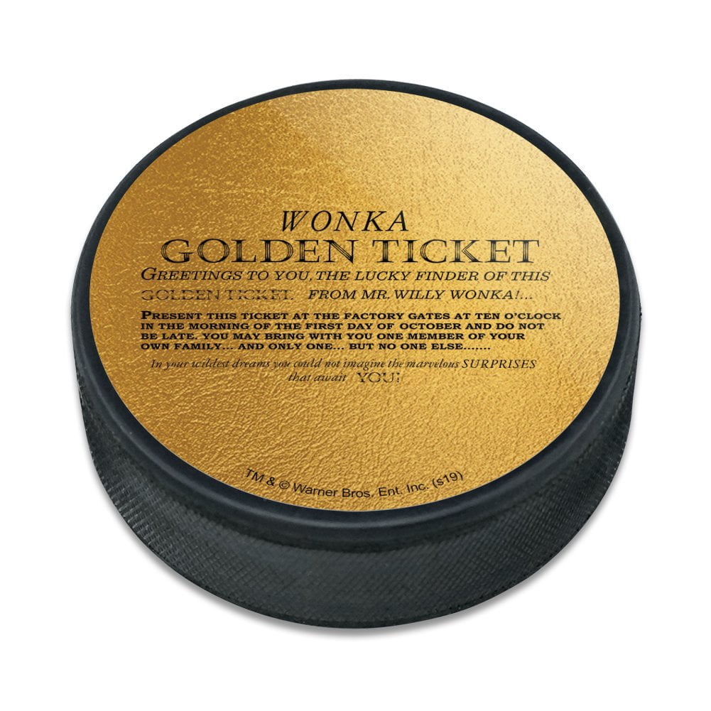 Willy Wonka and the Chocolate Factory Golden Ticket Ice Hockey Puck