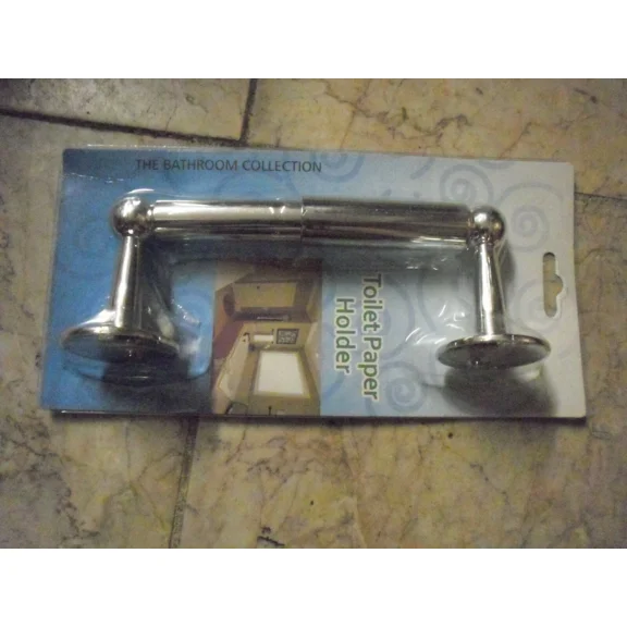 New ! Toilet Paper Holder For Bathroom Wall Mount Double Post 7" X 3" Silver