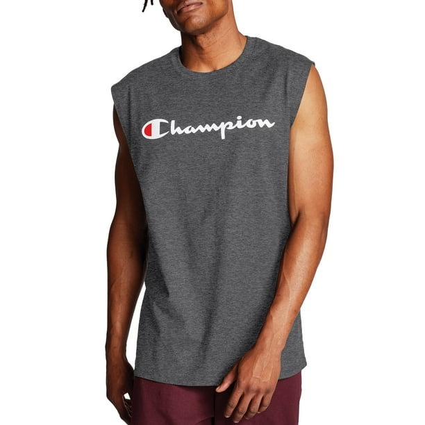 Champion - Champion Men's Script Logo Classic Jersey Muscle T-Shirt ...