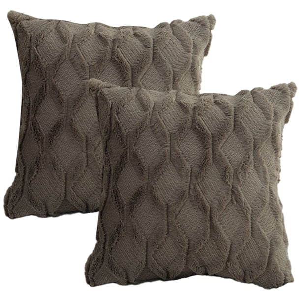 Juego de 2 fundas de almohada decorativas de felpa suave, funda de cojín cuadrada de 20x20 ", funda de almohada