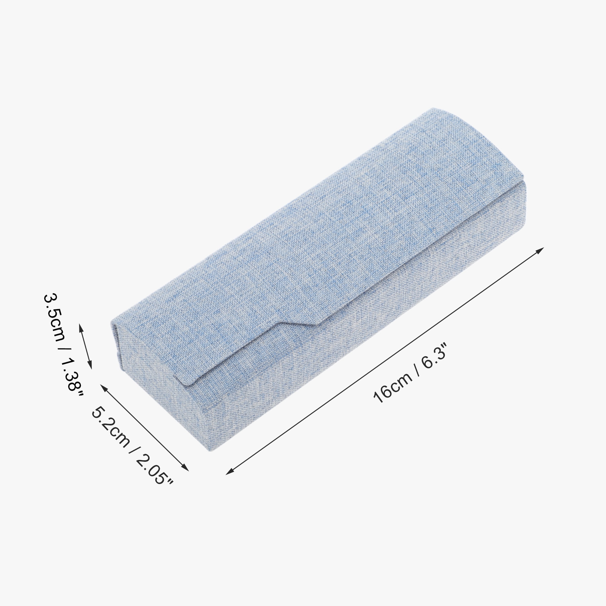 Unique Bargains Faux Linen Portable Eyeglasses Storage For Daily Use Blue