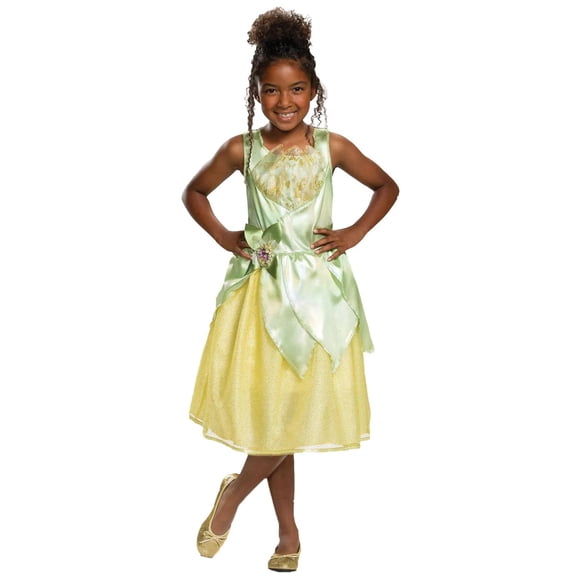Disguise Girls' Classic Tiana Ballroom Dress Costume - 4-6