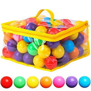 120 Count 7 Colors BPA Free Crush Proof Plastic Balls for Ball Pit Balls for Toddlers Kids 2.2 Inches Balls Toys