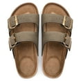 Pennysue Women's Cork Footbed Slide Sandals Light Brown Adjustable
