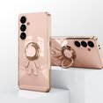 thumbnail image 4 of Case for Samsung Galaxy S24 FE, Luxury Astronaut Ring Hoder Stand Plating Ultra Slim Support Magnetic Car Mount Drop Protective Phone Case Cover for Samsung Galaxy S24 FE, Lightpink, 4 of 5