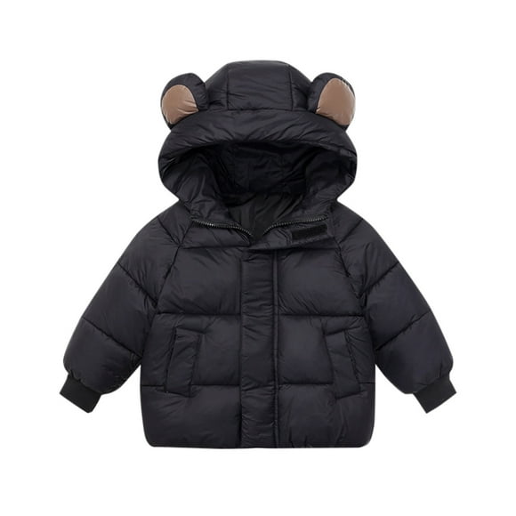 Infant Winter Coat,Baby Girls Puffer Coat Cute Bear Ear Hooded Jacket Thicken Windproof Zipper Warm Outwear for Baby Boys Toddler Girls Fall Jacket Baby Winter Clothes 18-24 Months Boys Girls Fashion