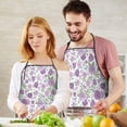 thumbnail image 5 of Pioneer Flower Floral Print Pattern Apron-Garden Aprons for Women with Pockets-Cotton Linen Waterproof Kitchen Cooking Gardening Aprons Adjustable for Kitchen,Cooking,BBQ and Salon 33x27 Inch, 5 of 7