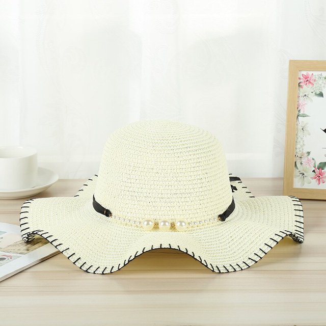 DONGYUN001-Sombrero de ala ancha flexible para mujer, gorra de paja, informal, floral, Panamá, vacaciones al aire libre, playa, Verano qym unisex