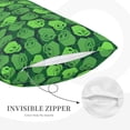 thumbnail image 3 of Gukieu green Skull Print Plush Pillow Cover, Hidden Zipper Pillow Protector without Pillow Core, Suitable for Bedroom, Office, Car Decoration-14"x20", 3 of 6