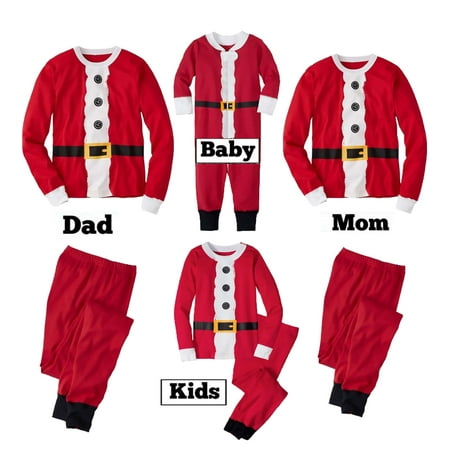 

Sunisery Christmas Matching Family Pajamas Set Santa Claus Family Sleepwear Nightwear Long Pajamas Outfits Red Baby-9-12 Months