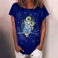thumbnail image 2 of T-Shirt à Manches Courtes Imprimé 3D Animal à Col Rond pour Femme, 2 of 4