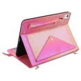 thumbnail image 6 of Handbag for iPad 10.2" 2021/2020/2019/Air 3/Pro 10.5", Stand PU Leather Protection Cover with Crossbody Strap&Handstrap with elastic, Multi-Card Slots Cash Pocket Pen Slot Envelope Case, Rose, 6 of 10