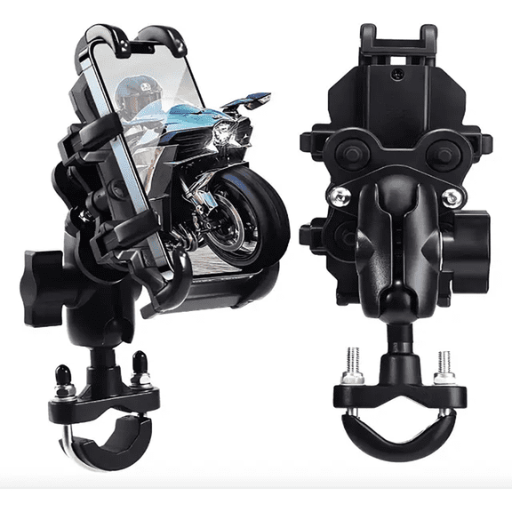Motorcycle Bike Phone Mount Holder with Vibration Dampener, Bike Handlebar Phone Mount, Fit for 4.7-7.2'' Smartphone, for Motorcycle, Bicycle and Scooter