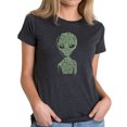 thumbnail image 1 of LA Pop Art Women's Premium Blend Word Art T-shirt - Alien, 1 of 2