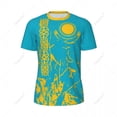 thumbnail image 3 of Exclusive design Kazakhstan Flag Grain 3D Printed Men For Running Bike Soccer Tennis Fitness Sports tshirt Mesh Short T-shirt, 3 of 11
