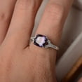 thumbnail image 4 of Alexandrite statement ring cushion cut, June birthstone, color changing ring, 4 of 4