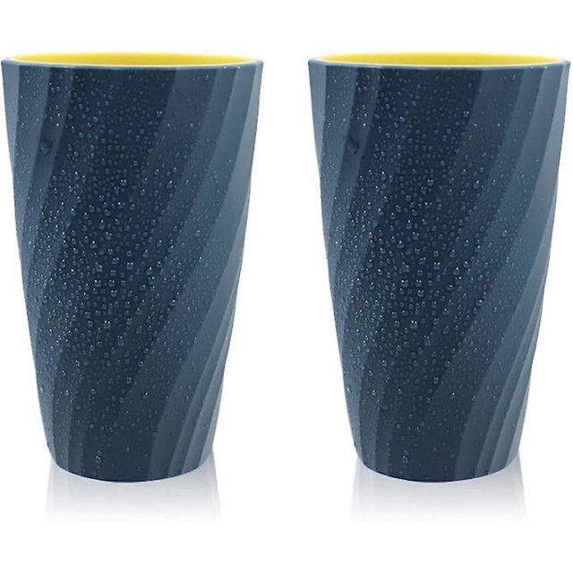Vasos de cepillo de dientes CHAO Paquete de 2 irrompibles suaves duraderos azul claro