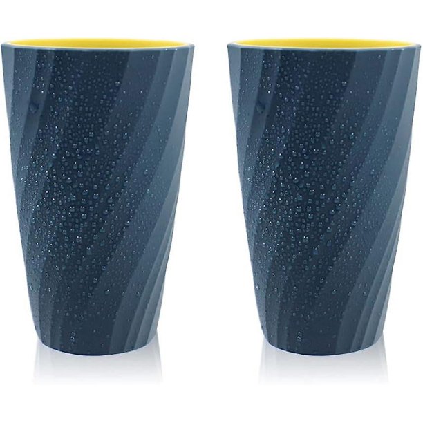 Paquete de 2 vasos para cepillos de dientes PENGJTMXG azul oscuro