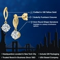 thumbnail image 2 of Gem Stone King 1.50 Cttw IGI Certified Lab Grown Diamond Dangle Earrings for Women in 10K Yellow Gold | 0.75 Ct each Round Cut | E-F Color | VS1-VS2 Clarity, 2 of 6