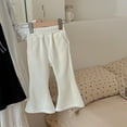 thumbnail image 2 of Annhoo Girls Cotton Flare Pants Elastic Mid Waisted Bootcut Trousers Fall Winter Toddler Cute Solid Color Pants, 2 of 7
