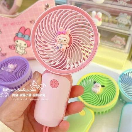 

Cute Sanrio Desktop Fan Hello Kitty Mymelody Kuromi Cartoon Doll Usb Portable Handheld Fan Summer Anime Girl Heart Gift Kid Toys