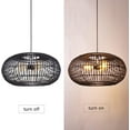 thumbnail image 5 of Arturesthome Rattan Pendant Lights Wicker Chandelier Boho Basket Lighting Fixture Large Natural Woven Hanging Light for Kitchen Island Sink Dining Room Entryway Black 3-Lights, 5 of 7