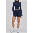 thumbnail image 4 of PISONIC Womens Two Piece Tracksuit Set Long Sleeve Zipper Jacket with Athletic High Waist Shorts Workout Outfit, 4 of 7