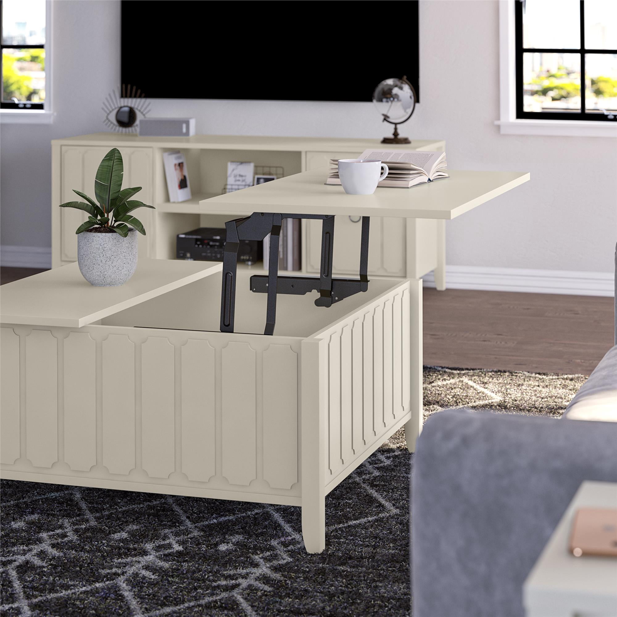Novogratz Her Majesty Lift Top Coffee Table, White