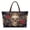 Black - Skull Rose, variant on Hummingbird Flower Print Top Handle Tote Bag for Women Portable Tote Handbag Fashion Satchel Handbags with Inner Pocket for Tours Daily Use