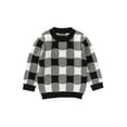 thumbnail image 1 of Seyurigaoka Fall Winter Little Girls Knitted Tops,Casual Plaid Long Sleeve Round Collar Knitwear, 1 of 9