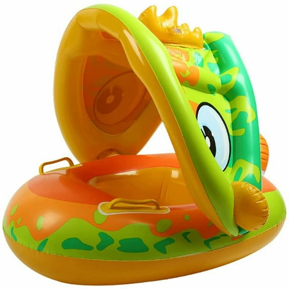 TFixol Baby Pool Float with Canopy, Dinosaur Infant Swimming Floaties for Age1-4 Years Old