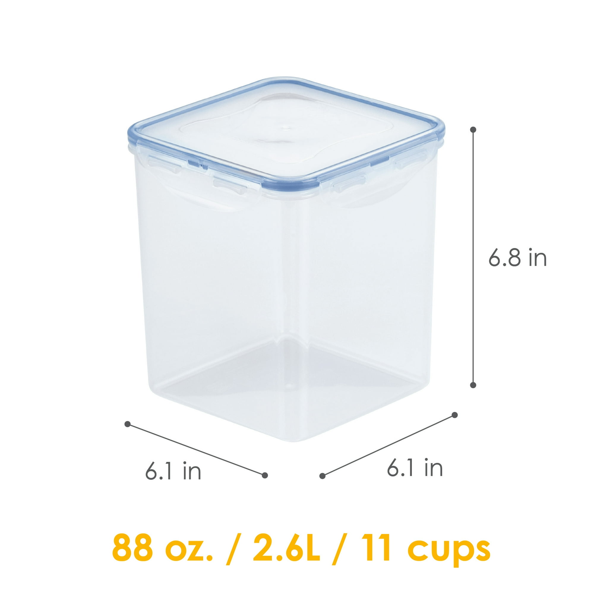 Lock & Lock Easy-Essentials Square Pantry Storage Container, 11 Cup