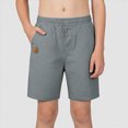 thumbnail image 2 of KPOPLK Boys Chino Shorts - Lightweight Cotton Straight Fit Chino Shorts Casual School Uniform Shorts for Boys with Button Closure Grey 12-13 Years, 2 of 4